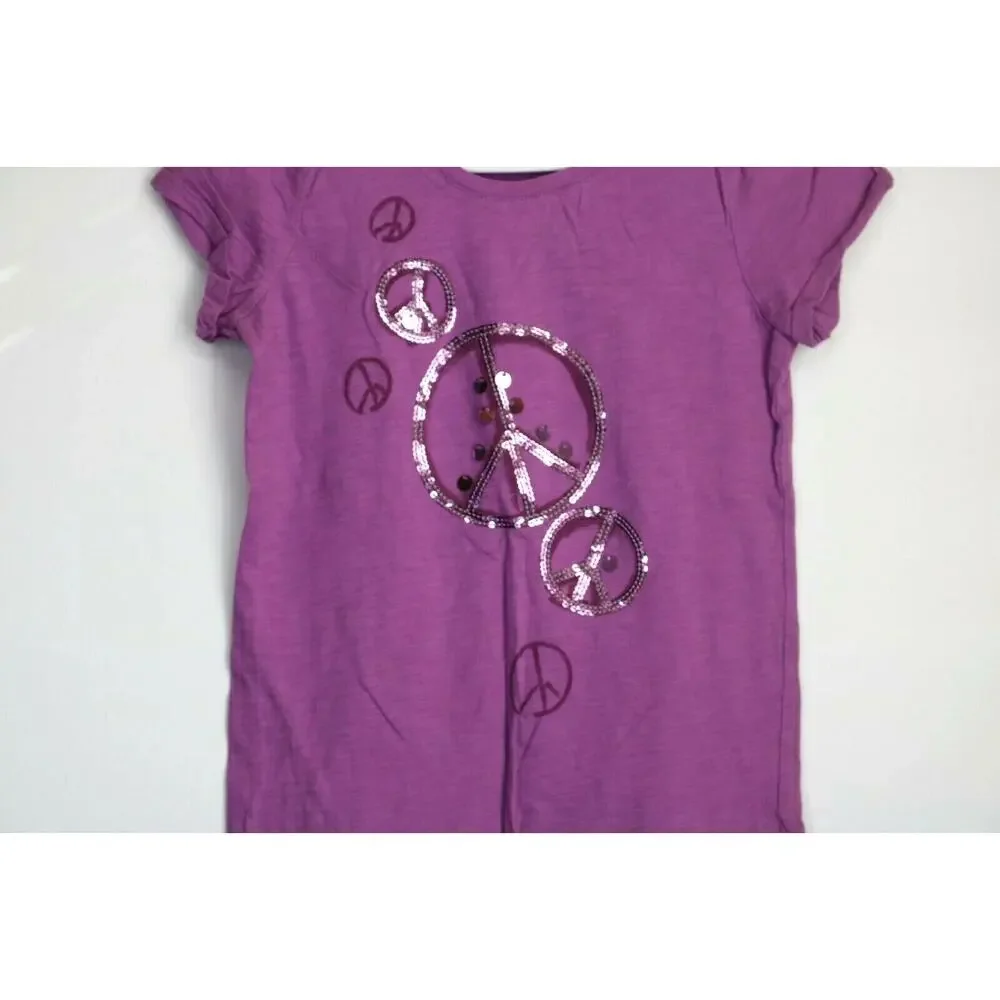 The Children’s Place Girl’s Peace Sign Graphic Tee Kid’s Youth Size XL 14